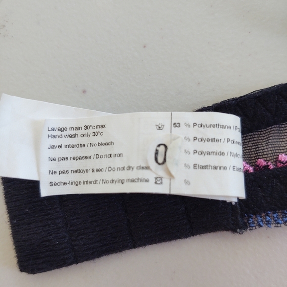 Simone Perele Bra Lingerie Embroidered Band & Lotus Flower Appliques Size 36B - Picture 10 of 13